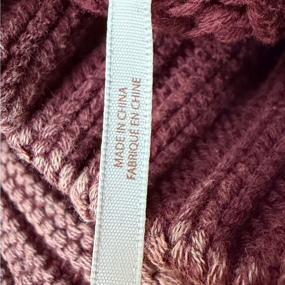 Free People Sweetheart Mock Neck Chunky Knit Acid Wash Sweater Garnet Grotto S - Picture 13 of 16